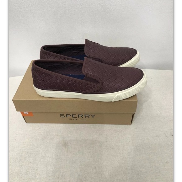 Sperry Top-Sider Seaside Weave Women’s Size USA 8M Sneakers Shoes Slip On Wine - Picture 5 of 12